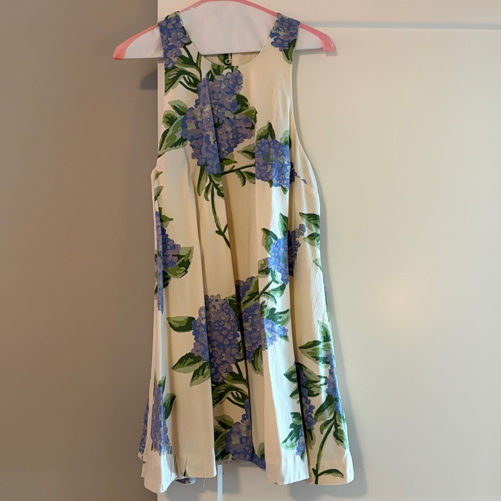 Free People Cream and Purple Floral Dress